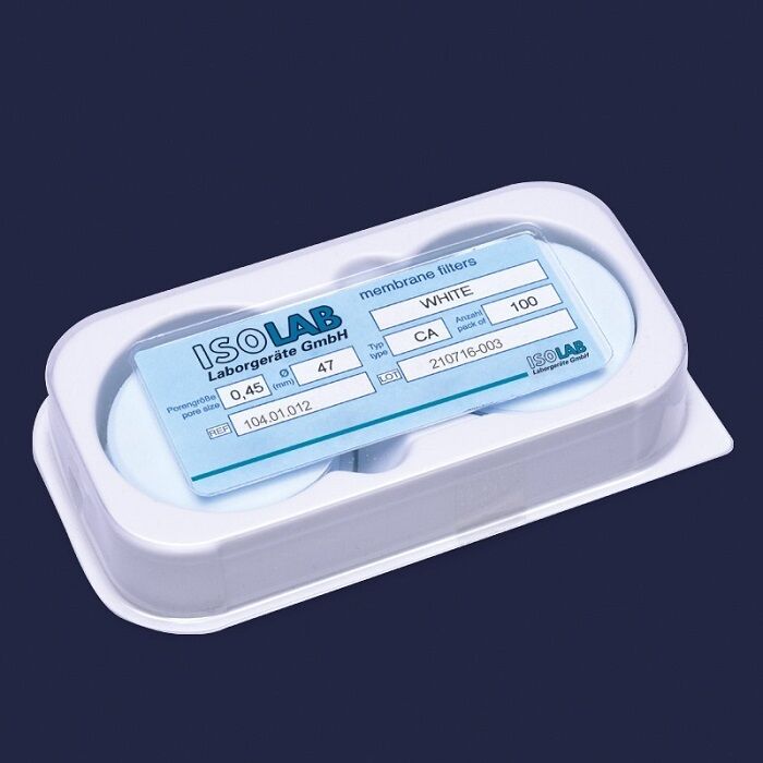ISOLAB 104.01.008 membran filtre - gözenek büyüklüğü 0,45 um - 47 mm çap - politetrafloroetilen (100 adet)