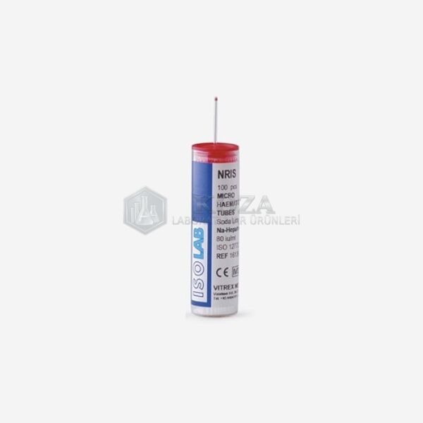 ISOLAB 088.02.001 mikrohematokrit tüp - heparinli (10 vials )