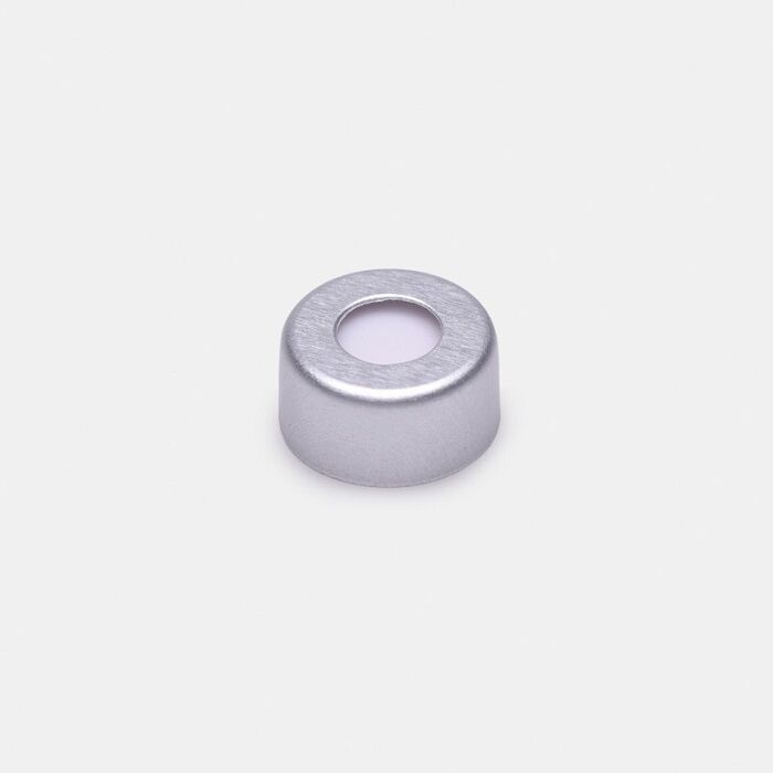 ISOLAB 096.02.001 crimp kapak + septa - silikon / PTFE - yarıksız- N11 crimp vial için (100 adet)