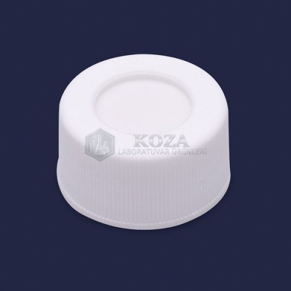 ISOLAB 096.05.012 kapak + septa - silikon / PTFE - delikli - N24 vial için (100 adet)