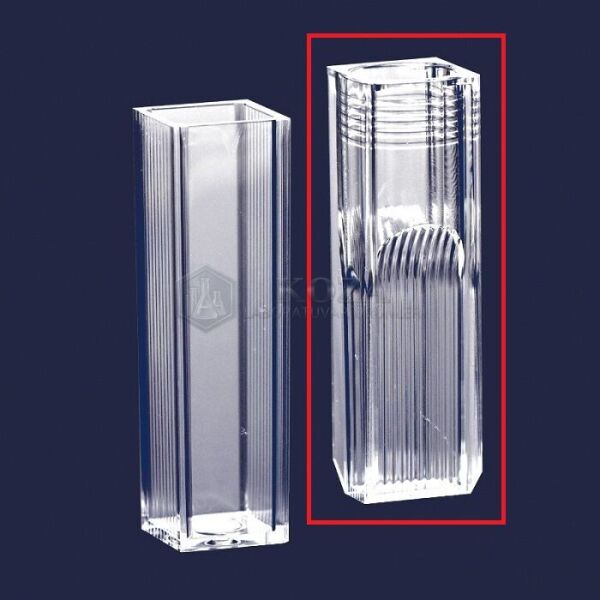 ISOLAB 098.02.001 spektrofotometre küveti - P.S - yarı mikro - 12,5x12,5x45 mm (100 adet)