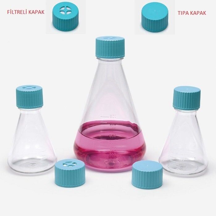 ISOLAB 027.17.500 erlen - PETG - 500 ml - düz kapaklı (12 adet )
