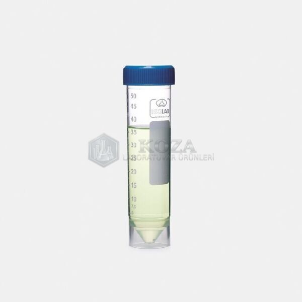 ISOLAB 078.02.005 tüp - santrfüj - P.P - vidalı kapaklı - 50 ml - DNA/RNA free - etekli (50 adet)