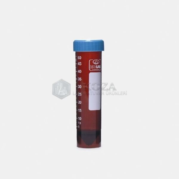 ISOLAB 078.12.006 tüp - santrfüj - amber - P.P - vidalı kapaklı - 50 ml - DNA/RNA free - etekli - gamma steril - tekli ambalaj (50 adet)