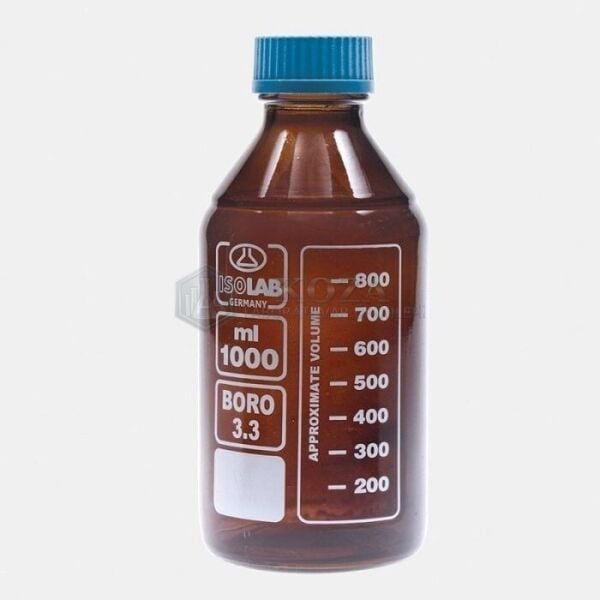 ISOLAB 061.02.250 şişe - borosilikat cam - amber - vidalı kapaklı - 250 ml (1 adet )