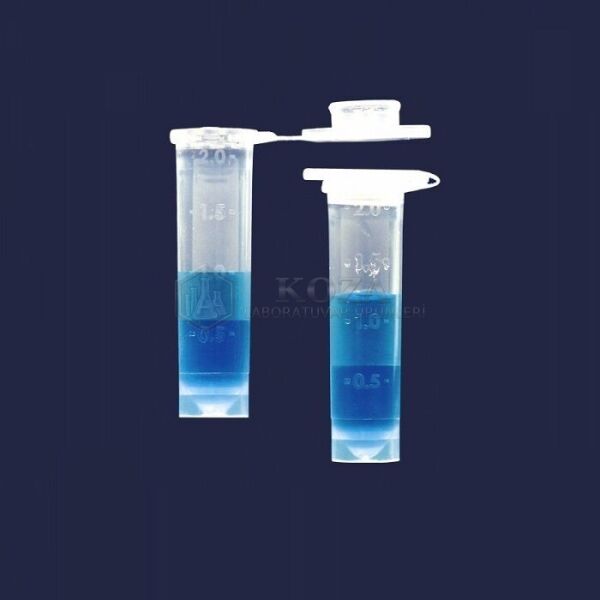 ISOLAB 078.03.024 tüp - santrfüj - mikro - düz kapaklı - 2,0 ml - etekli -steril (500 adet)