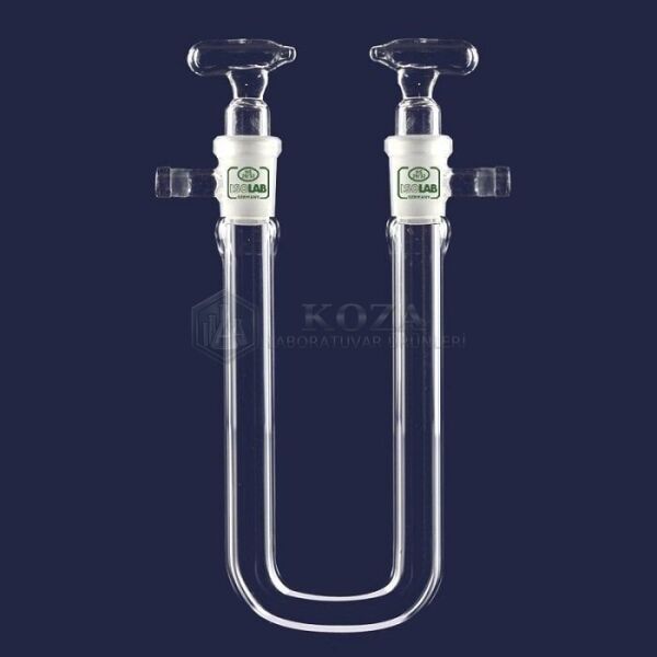 ISOLAB 065.63.100 kurutma tüpü - U şekilli - musluklu - çap 13 mm - dişi şilif : NS 14/23 - 100 mm (1 adet)