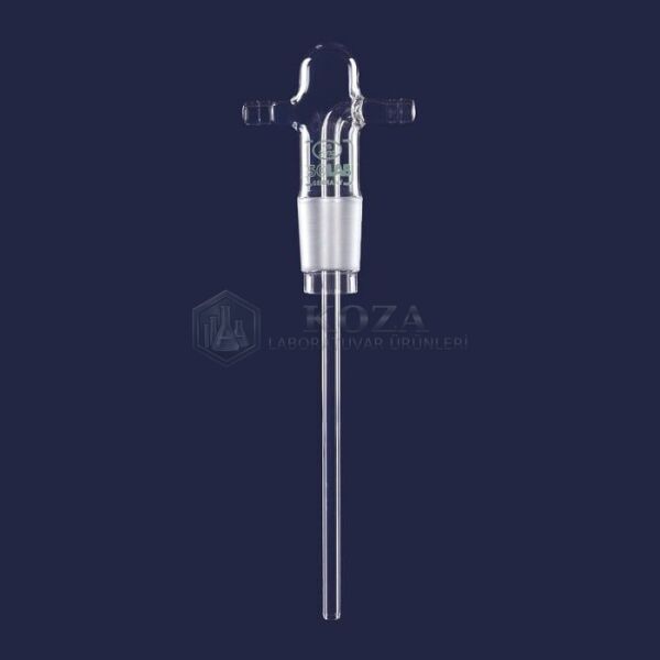 ISOLAB 065.67.001 gaz yıkama şişe başlığı - frit disksiz - cam yan kollu  (1 adet)