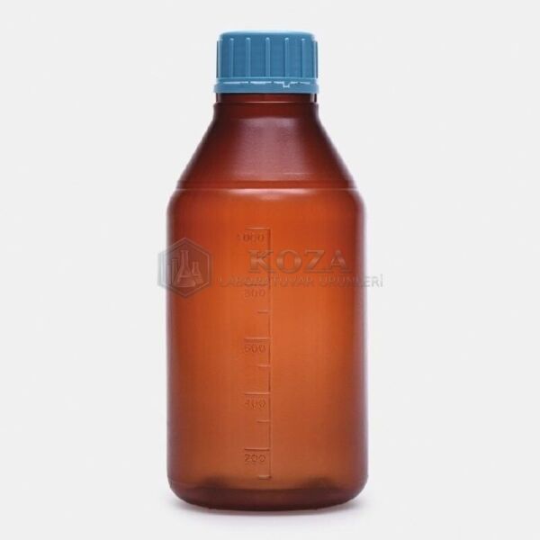 ISOLAB 061.18.100 şişe - ISO - vida kapaklı - orta boyun - P.P - amber - 100ml - steril (100 adet )